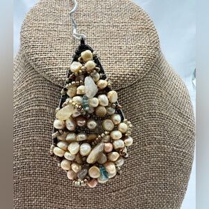 Beaded Stone Pendant